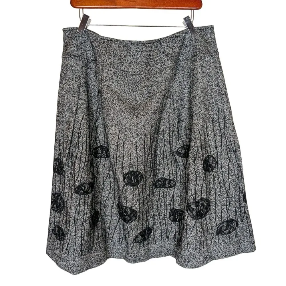 Per Se Women's Gray Black Wool Blend Tweed 2 Piece Skirt Suit Size US 16 UK 18 - Picture 7 of 16